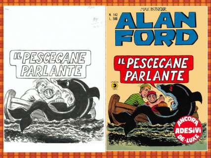 Piffarerio, Paolo - original cover Alan Ford no. 142  "Il Pescecane Parlante" (1981) | Catawiki