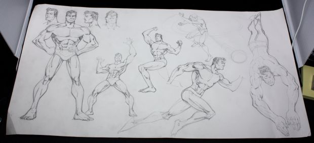Art Nichols | Superman/Strong Man Pose Studies & Figure Drawings | Anthony’s Comic Book Art