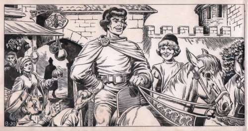 Wijn, Piet - Double original illustration (strip 8-20) - Aram V20 - [1950s] | Catawiki