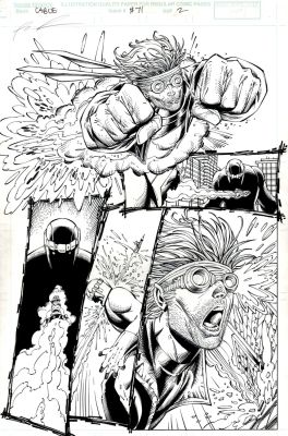 Rob Liefeld, Rob Hunter | Cable #71 P 2 (Cannonball Blasts Through a Sentinel At Full Speed!) | Romitaman