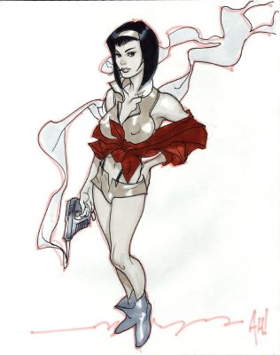 Adam Hughes | Faye Valentine From the Anime Cowboy Bebop, Colored Pinup | Romitaman