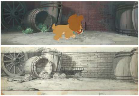 LA BELLE ET LE CLOCHARD Studio Walt Disney, 1955. Cellulo de… | Rossini