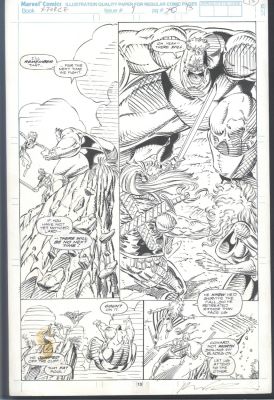 Rob Liefeld | Liefeld Pencils + Inks - Splashy X-Men Vs the Blob Page -1992 Issue X-Force # 9 Page 13 | Koch Comic Art