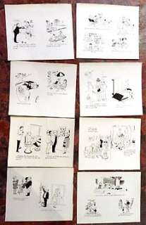 Bellus, Jean - 8 vellen met 19 originele pentekeningen - (jaren ‘50/‘60) 