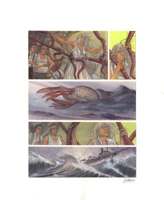 Sokal Benoît | PLANCHE ORIGINALE 3 DE AQUARICA TOME 2 La baleine Géante | Galerie Napoléon