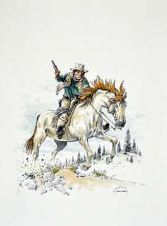 Hermann, Huppen (193... | COMANCHE. RED DUST à cheval Illustration en couleurs... | Coutau Bégarie