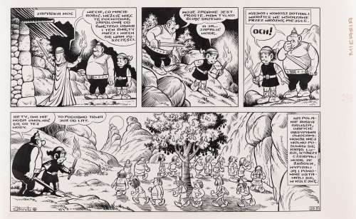 Janusz Christa (1934 - 2008) | Janusz Christa | "Kajko i Kokosz. Cudowny lek", plansza nr 29 A, 1975 | Desa Unicum