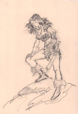 John Buscema | Belit Full Figure Pencil & Ink Sketch | Anthony’s Comic Book Art