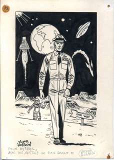 Hubinon | Buck Danny, illustration Ã  l’encre de Chine reprÃ… | Banque Dessinée