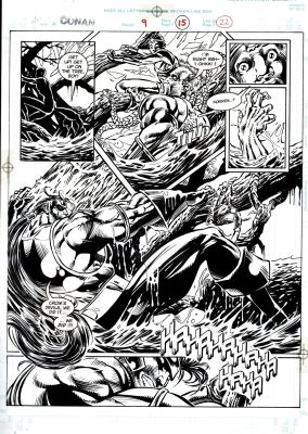 Joe Bennett, Tom Palmer | Conan #9 P 15 Semi-Splash (Tom Palmer Inks! Conan & Madoc Throughout!) 1995 | Romitaman