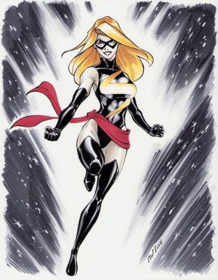 Phil Hester | Ms. Marvel Color Art Commission - Signed 2016 | Anthony’s Comic Book Art
