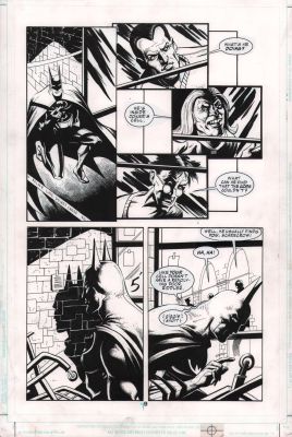 John Cebollero - Batman: Legends of the Dark Knight #142 P.9 - Batman Investigates Joker‘s Cell - Ink Over Aparo Bluelines - 2001