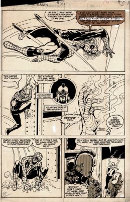 Dave Simons | Web of Spider-Man #27 P 20 (Spider-Man Is in Every Panel Battling the Headhunter!) 1987 | Romitaman