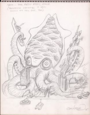 Dave Cockrum | Yog the Squid From Space (Godzilla) Aurora Model Kit Design Art - Signed - 1975 | Anthony’s Comic Book Art