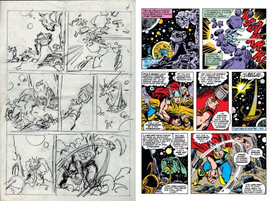 John Buscema | Thor #275 Page 14 Larger 11 By 17 Inch Penciled Page (1978) | Romitaman