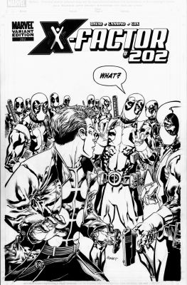 Tom Raney | Raney, Tom - X-Factor #202 Cover, Jamie Madrox Vs Deadpool Times 11, the Multiple Menace! | Cool Lines Art