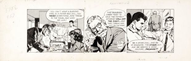 Neal Adams | Adams, Neal - Ben Casey 12/13 1962 Daily, Large Size - Casey in Hospital - First 3 Weeks of Strip! | Cool Lines Art