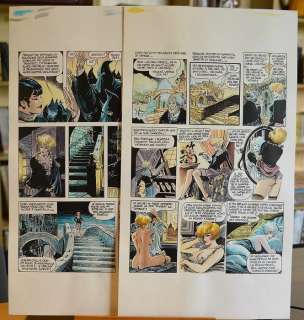 Frollo, Leone - 2x final watercolours Mona Street "I signori della notte" pages 25-26 (2000) | Catawiki