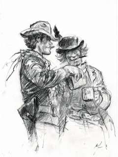 René Follet | Blueberry, dessin original au fusain en hommage à Giraud.… | Septimus