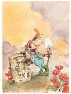 Hardy. Illustration originale Pierre Tombal | BDEnchères