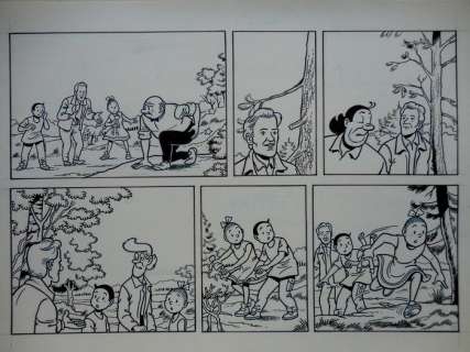 Suske en Wiske - Originele halve pagina (stroken 11 t/m 12) - Verraad op de Veluwe - Page volante - (2004) | Catawiki