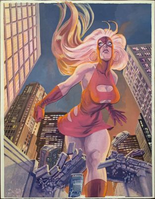 C. Bradford Gordy | Gordy, C. Bradford - Synn Watch Magazine #2 Cover (Tara From Femforce) (2000) (11X14) | ComicArtFans Classifieds