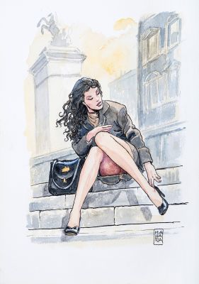 Lot 88 - Manara Milo - "The Girl on the Stairs", anni 2000 | Urania Casa d’Aste