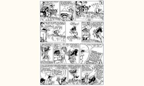 JIJÉ. " Jerry Spring ". Encre de Chine noire pour la première planche | Tessier Sarrou