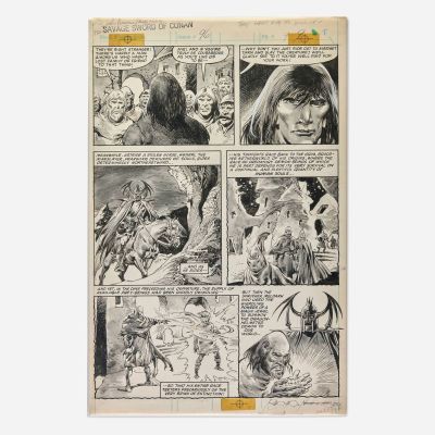 Buscema Nebres, Savage Sword of Conan #96 Story Page 9 Original Art (Marvel Comics, 1984) | Landry Pop Auctions