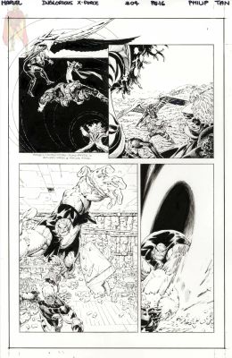 Philip Tan | Inglorious X-Force Issue 4 Page 16 By Philip Tan (Pencils And Inks on Same Board) | ComicArtFans Classifieds