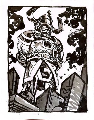 Mark Badger | Mark Badger - Galactus Illustration 11"X8" | ComicArtFans Classifieds