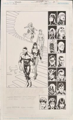 Rags Morales, John Dell | Justice League of America #32 Page 3 - Rags Morales / John Dell - John Stewart Green Lantern, Zatanna, Full Jla Roll Call + Hbo Lanterns Connection | ComicArtFans Classifieds