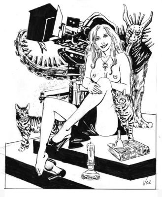 Mike Vosburg | Lori on Steps with Demon | ComicArtFans Classifieds