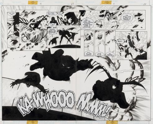 Joe Quesada, Kevin Nowlan | Batman: Sword of Azrael #4 Pgs 23-24 Dps By Joe Quesada - Offers Considered | ComicArtFans Classifieds