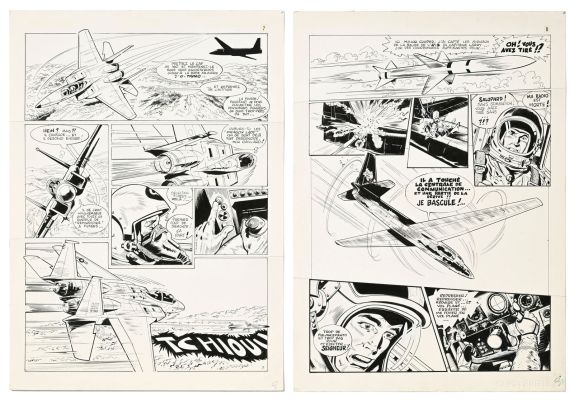 Lot 1992 - Dan Cooper, Albert Weinberg, tome 35, "Dragon Lady", éd. Novedi, 1986, planches originales, de | misc / divers