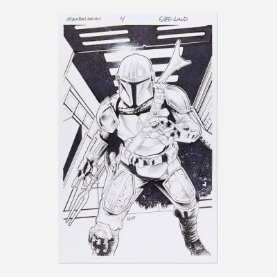 Lot 117 - Greg Land, Star Wars: The Mandalorian #4 Cover F Original Art (Marvel Comics, 2022)