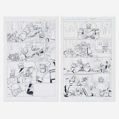 Lot 349 - Dan Khanna, Transformers: Shattered Glass II #2 Story Pages 16 and 18 Original Art | Landry Pop Auctions
