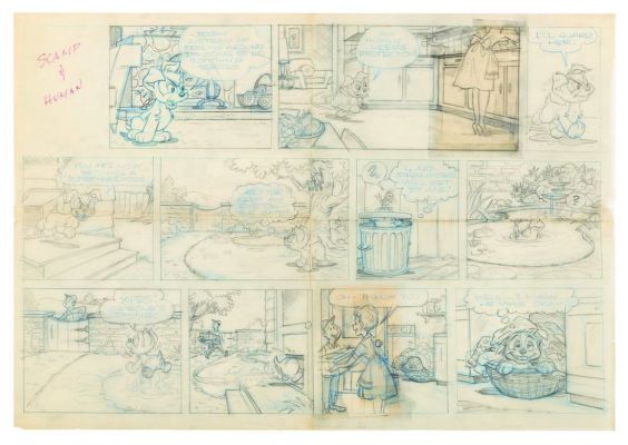 Lot 215 - An Original "Walt Disney’s Scamp" Sunday Comic Strip. | Van Eaton Galleries