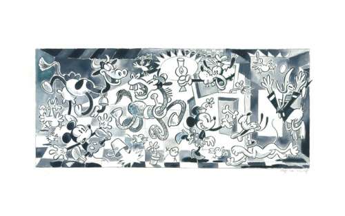 Vintage Disney Family inspired by Picasso - Original Painting - 78 x 48 cm - Tony Fernandez - EO | Catawiki