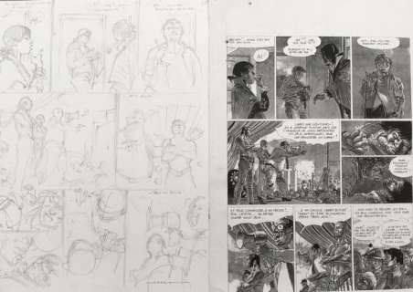 Hermann - Planche originale crayonnés (p.19) - Jeremiah T.24 - Le Dernier Diamant  - (2003) | Catawiki