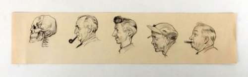 Anonyme Cinq Portraits... | ANONYME Cinq portraits de profil Mine de plomb 12 x... | Vermot et Associés