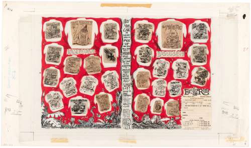 "DRAG" #13 TWO-PAGE SPREAD MECHANICALS WITH ORIGINAL ART BY ED "BIG DADDY" ROTH. | Hake’s