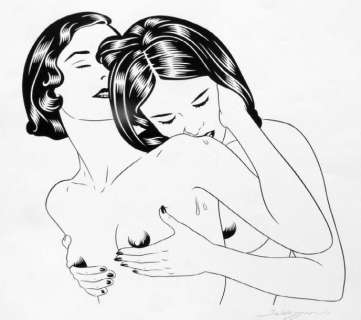 Baldazzini | Â«Amours FollesÂ». Encre de Chine signée. Format 50 x 60 cm. Titré | Tessier Sarrou