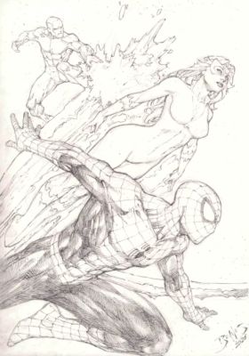 Ed Benes | Spider-man - 09"x12" Pencil | Ed Benes