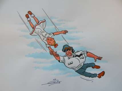 Suske en Wiske - Originele tekening in kleur - De Gouden Cirkel - (2015) | Catawiki