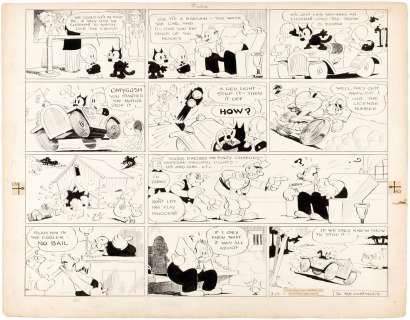 FELIX THE CAT 1933 SUNDAY PAGE ORIGINAL ART BY OTTO MESSMER. | Hake’s