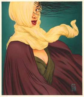 BEB DEUM (né en 1960... - Lot 33 - La femme au voile Encres de couleur sur papier. Signé...