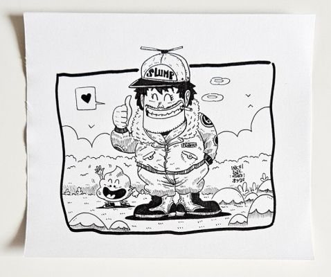 Ottami | Dessin original de l’Inktober 2025 Dr Slump, Senbei Norimaki par oTTami ! | 2DGalleries