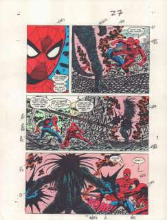 Al Williamson, John Romita Jr., Max Scheele - Daredevil #270 p. 27 color guide art - daredevil and spider-man vs. Blackheart - 1989