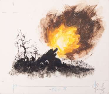 Albert Brenet (1903-2005) L’obusier. Gouache... | Albert BRENET (1903-2005) L’Obusier. Gouache et encre... | Drouot Estimations